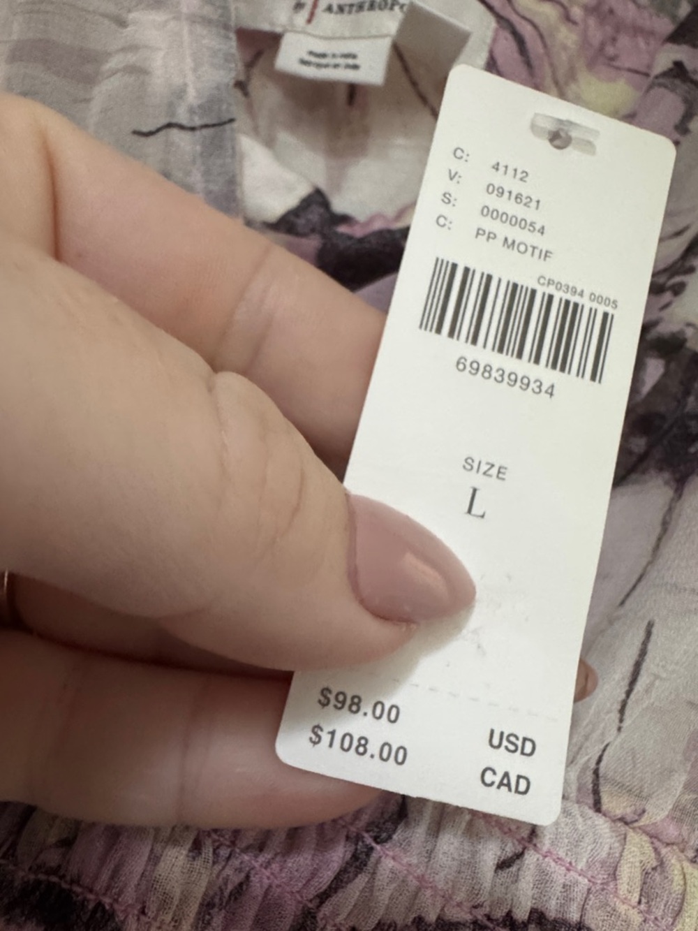ANTHROPOLOGIE NWT - floral peasant blouse size large - Picture 3 of 6